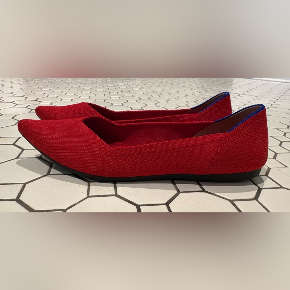 Rothy’s Red Knit Slip-On Flats